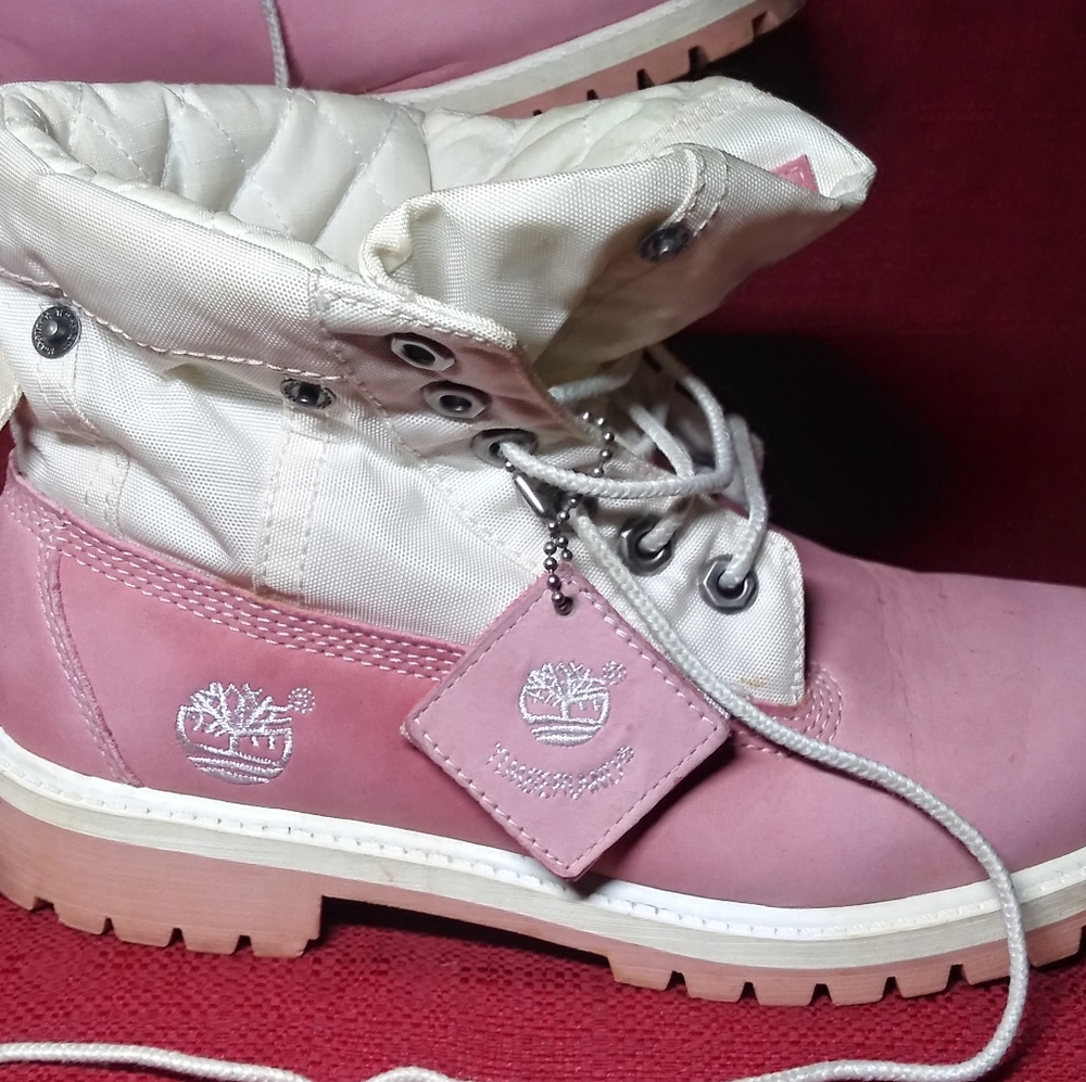 Timberland Pink and white size 5